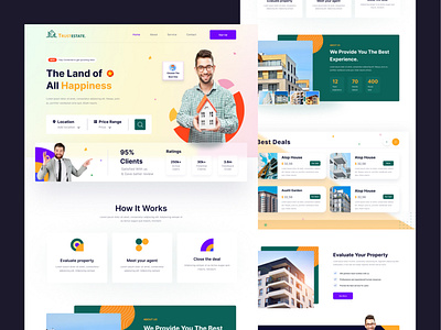 Real estate landing page apartment branding design design home landing page landing page design property real estate real estate agency real estate branding real estate website realtor ui uiux web design web template website