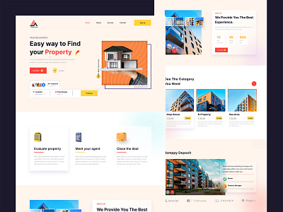 Real estate landing page apartment branding design home page landing page landing page design property real estate real estate agency real estate branding real estate website realtor ui design uiux design web design web template website