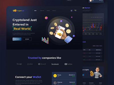 Cryptocurrency-landing-page bitcoin blockchain crypto exchange crypto wallet cryptocurrency cryptocurrency landing page cryptocurrency website ethereum investments landing page nft