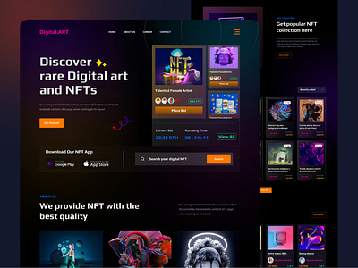 NFT landing page crypto cryptocurrency landing page landing page design nft nft landing page nft market nft website nftart nfts website