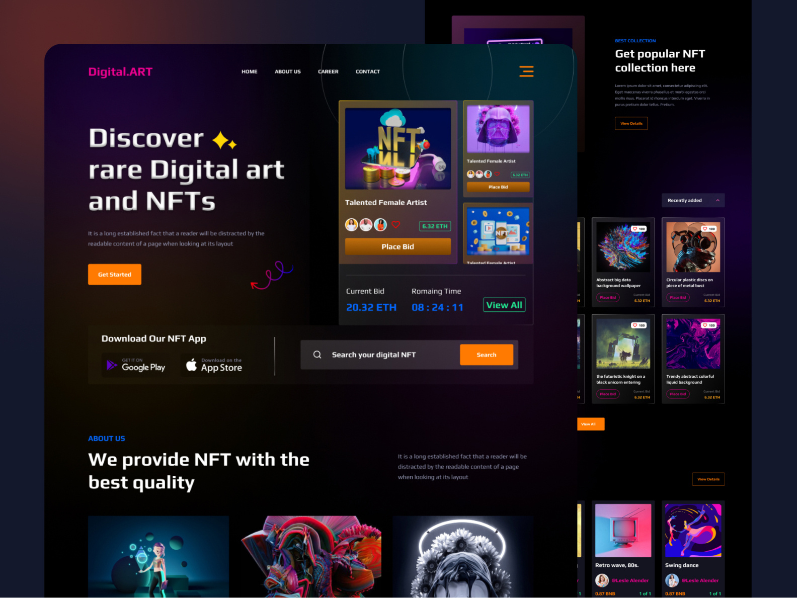 NFT landing page by Albert Rajib on Dribbble