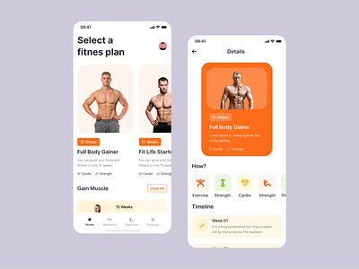 Fitness app design