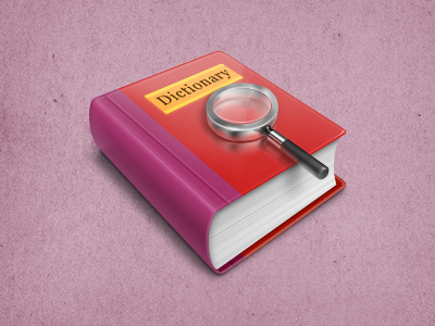 Dictionary book dictionary icon magnifier