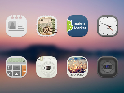 Android icons android calculator camera clock contacts email icon market photos video