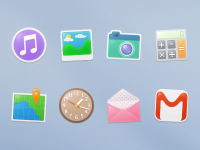 Icons calculator camera clock gmail icon mail maps music picture