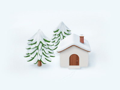 Merry Christmas icon christmas snow tree house