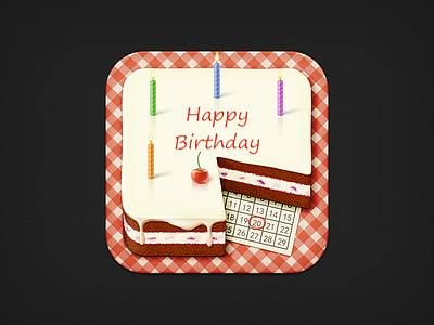 Birthday Reminder birthday cake calendar candle cherry date icon ios iphone
