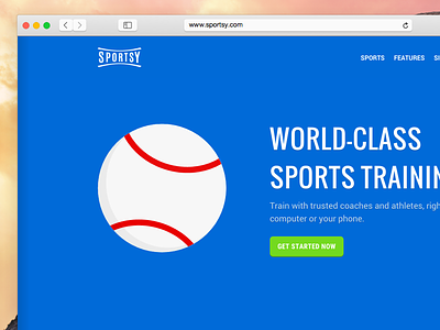 Sportsy baseball colors homepage illustration sports sportsy typography web web design