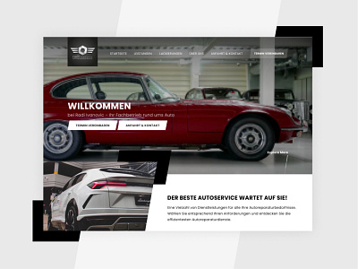 Website Design for a car repair service in Germany automotive branding car care design efficient service ui web