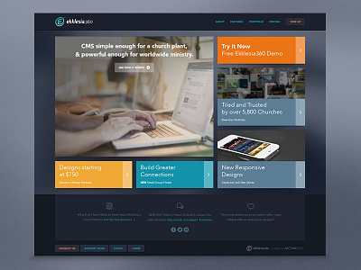 Ekklesia360 Redesign home page responsive web web design website