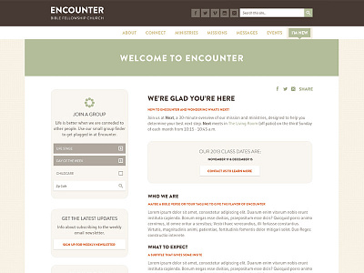 Welcome to Encounter button church design web web design website