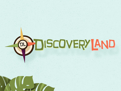 DiscoveryLand Kids branding church design compass jungle kids logo logo design typography