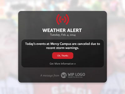 Weather Alert WIP alert buttons menu popup weather web web design website wip