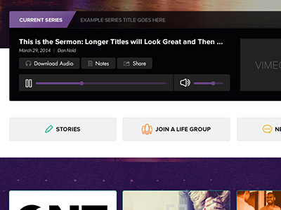 Sermon WIP audio buttons church design responsive sermons web web design website wip