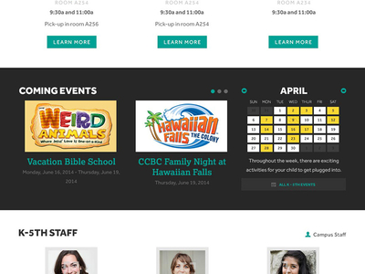 Cottonwood Ministry Events calendar events responsive web design