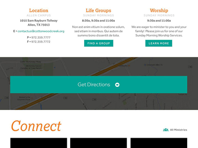 Cottonwood Campus Info map responsive web design