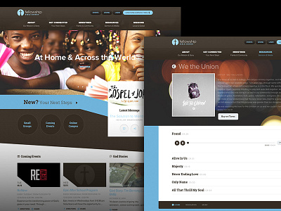 Fellowship Little Rock Responsive Site blue church design design music responsive tablet web website