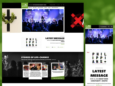 South Mountain Responsive Site church green media ministry mobile responsive video web website