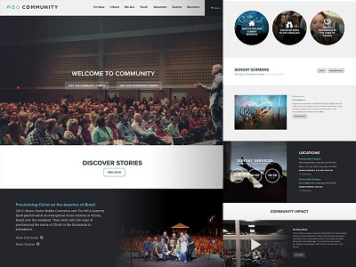 Green Bay Community Church Redesign blue buttons church media responsive webdesign