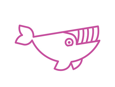 Rebound - whale doing a swim illustration logo