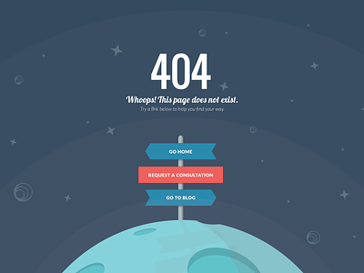 Lost in Space 404 cta error flat graphic illustration moon space webpage