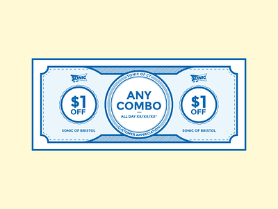 Dolla Dolla Bills Off coupon discount print sonic sonic drive in ticket