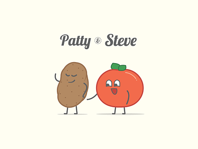 Patty & Steve: Potato & Tomato earth day illustration potato tomato