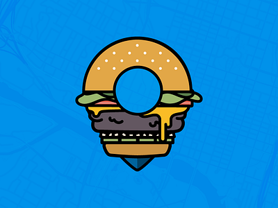 Burger Marker burger cheese map marker