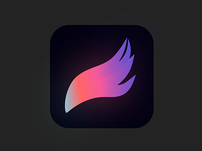 Procreate Logo App Redesign 3d colorful feather glow gradient procreate smooth swoosh
