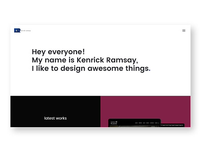 Personal Portfolio | Kenrick Ramsay [WIP] code css design html portfolio website