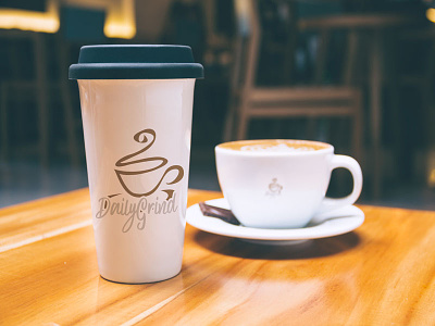 Daily Grind coffee cup daily grind hand drawn mockup thirtylogo