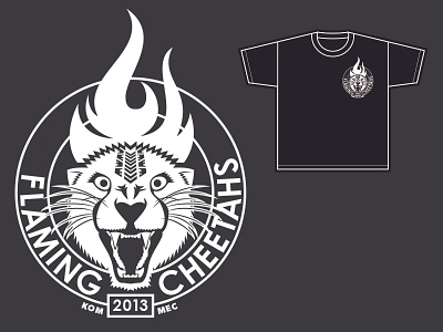 Flaming Cheetahs T animal biking design icon illustration logo mountain bike t-shirt typography