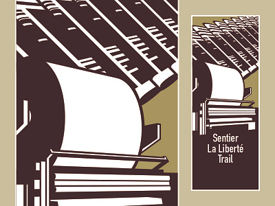 Sentier La Liberté Trail Sign environmental design graphic design historical icon logo newspaper printing sign signage