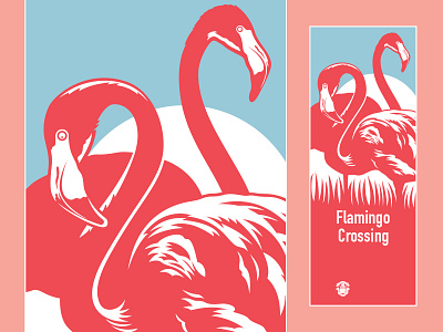 Flamingo Crossing Trail Sign bird design environmental flamingo graphic icon logo sign signage
