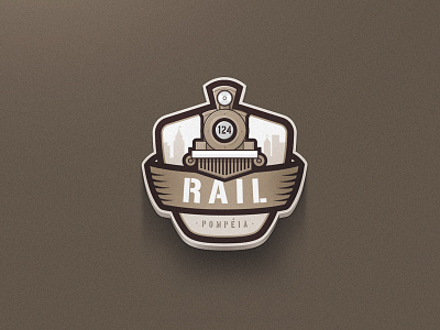 Rail2 badge brazil brown hand lettering identity logo old rail train typography vintage