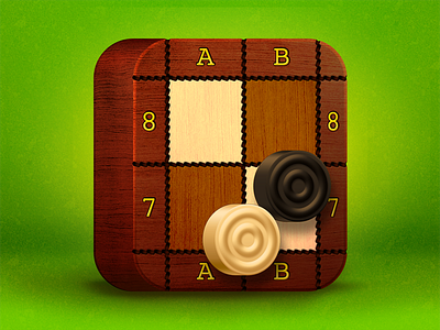 Checkers Icon app application board checkers draughts game icon photoshop wood