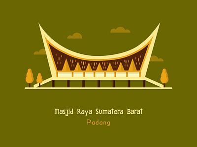 Majid Raya Sumatera Barat adobexd artwork design flatdesign flatillustration illustration islamic art islamic design