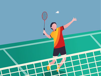 Badminton Illustration adobe illustrator badminton flatdesign illustration illustration design sport sports design