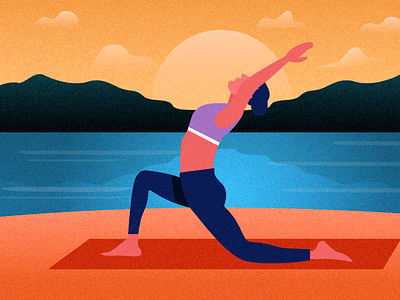 Yoga Practice Illustration adobe illustrator art grain illustration illustrations mobile app sport sport illustration ui yoga app yoga illustration yoga pose