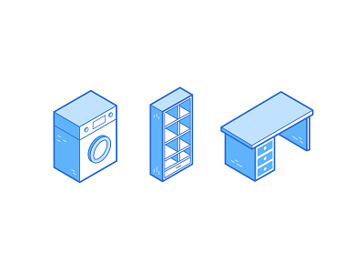 Furniture Icon Set (Isometric)