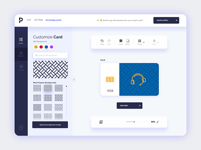 Custom Payment Card Editor UI Design dashboard figma image editing image editor software ui ux web design