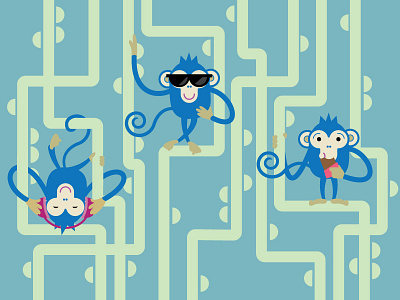 Three cheaters monkeys