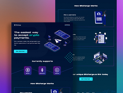 Bitcharge Redesign cryptocurrency design ui web