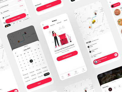 Food Delivery App app delivery delivery app design food food app food delivery food design food illustration food order illustration mobile restaurant tracking map ui ui design ux