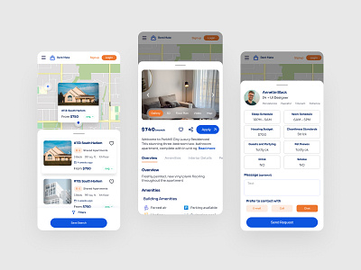 Shared Home Rental App apartment app design home home rent housing mobile penthouse product properties property real estate ui ux web