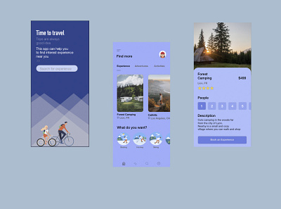 Mobile App for active tourism app design ui ux