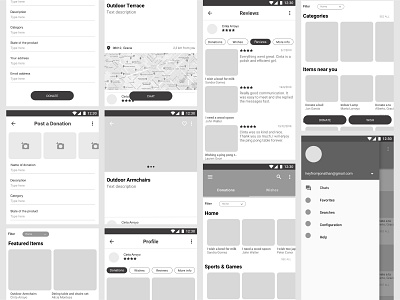 Wireframes Android App