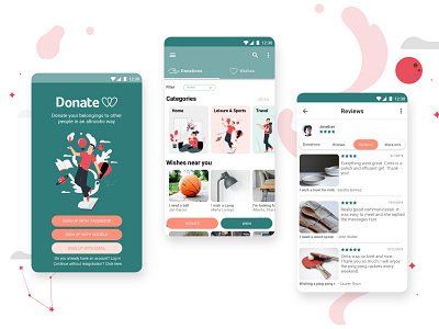 Donate Android App app branding and identity illustration ui ux vector