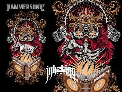 Hammersonic " Rise Of Empire" artwork band clothing clothing brand concept darkart illustration merch merchandise merchandise design skull thsirt thsirtdesign vector vectorart vectorartist