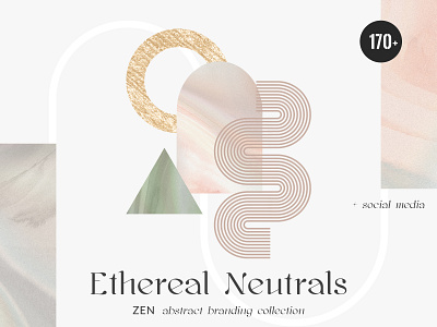 Ethereal Neutrals - Zen abstract branding collection abstract backgrounds beige branding clipart earth tones grainy gradients japandi neutrals zen